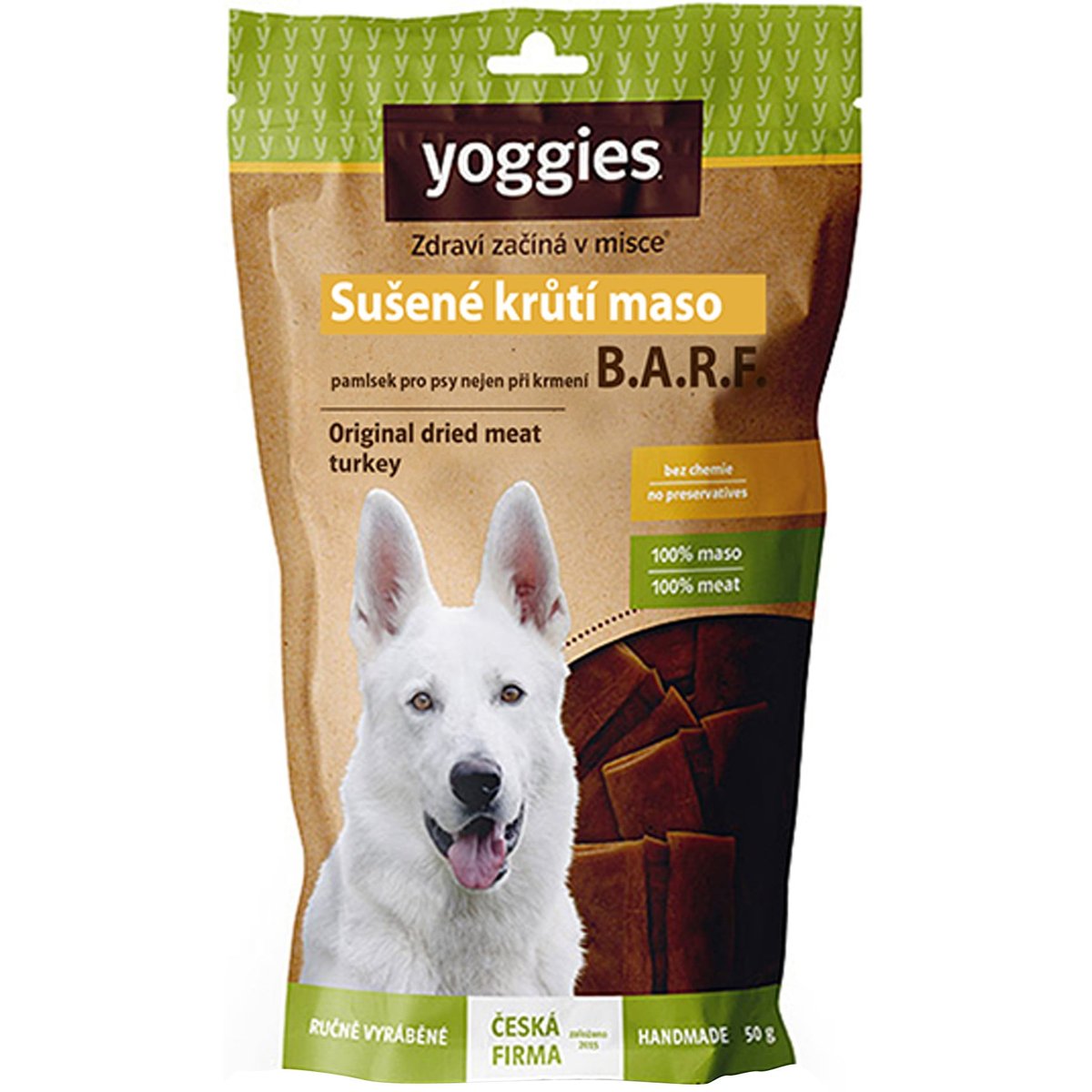 Yoggies B.A.R.F. Sušené krůtí maso pro psy