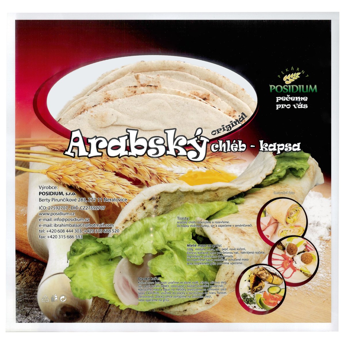 Arabský chléb kapsa světlý