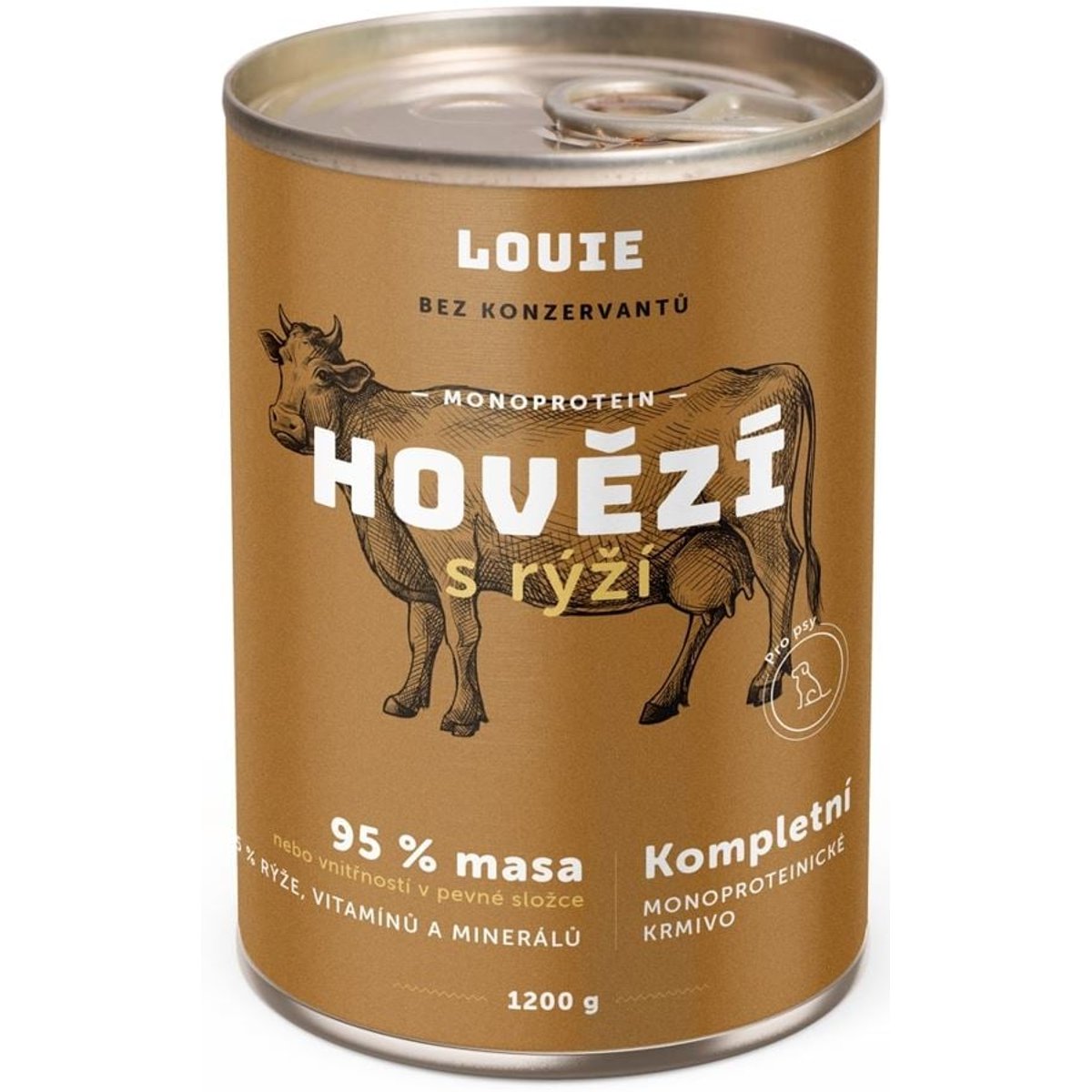 Louie konz. pro psy hovězí s rýží 1200 g