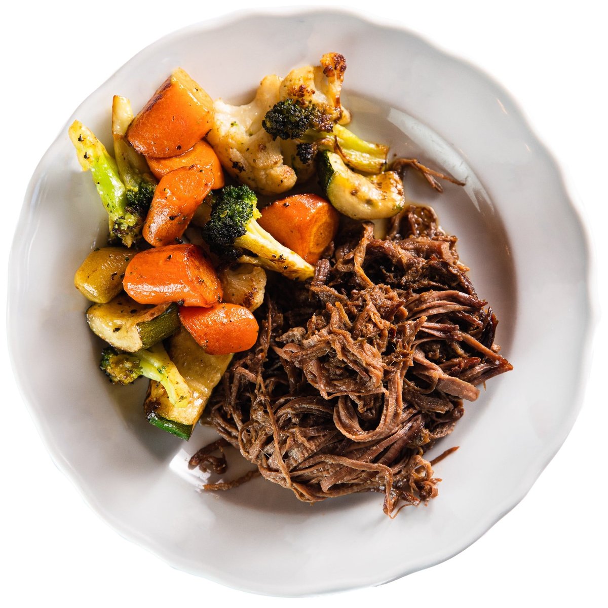 Trhané hovězí s teplou zeleninou z Kantýny