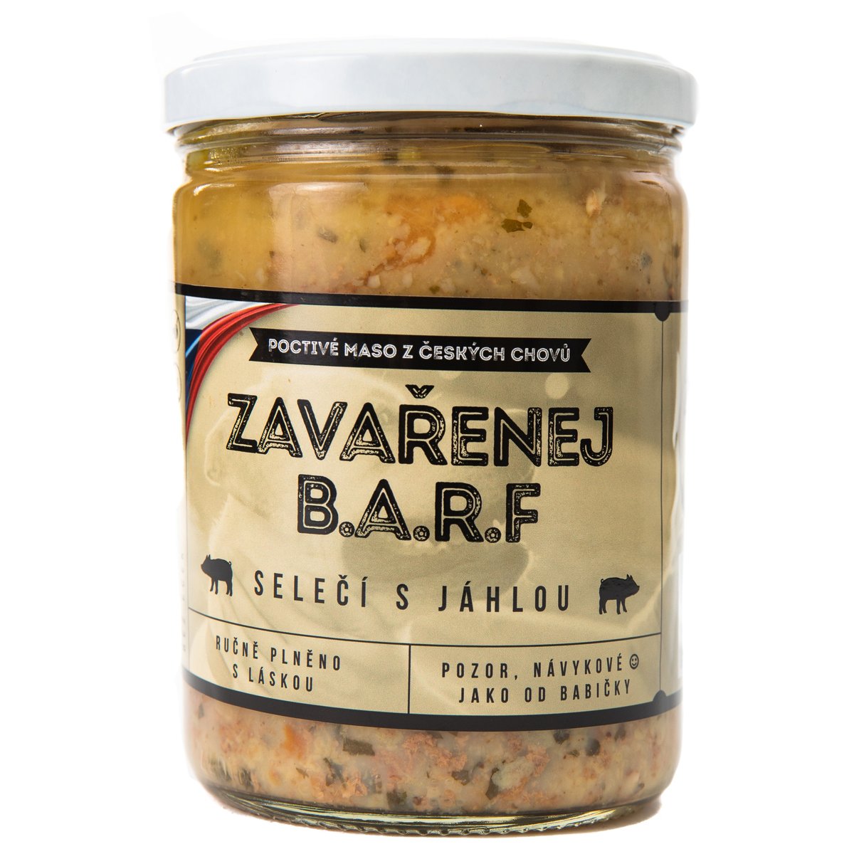 Do psí misky Zavařenej BARF selečí s jáhlou