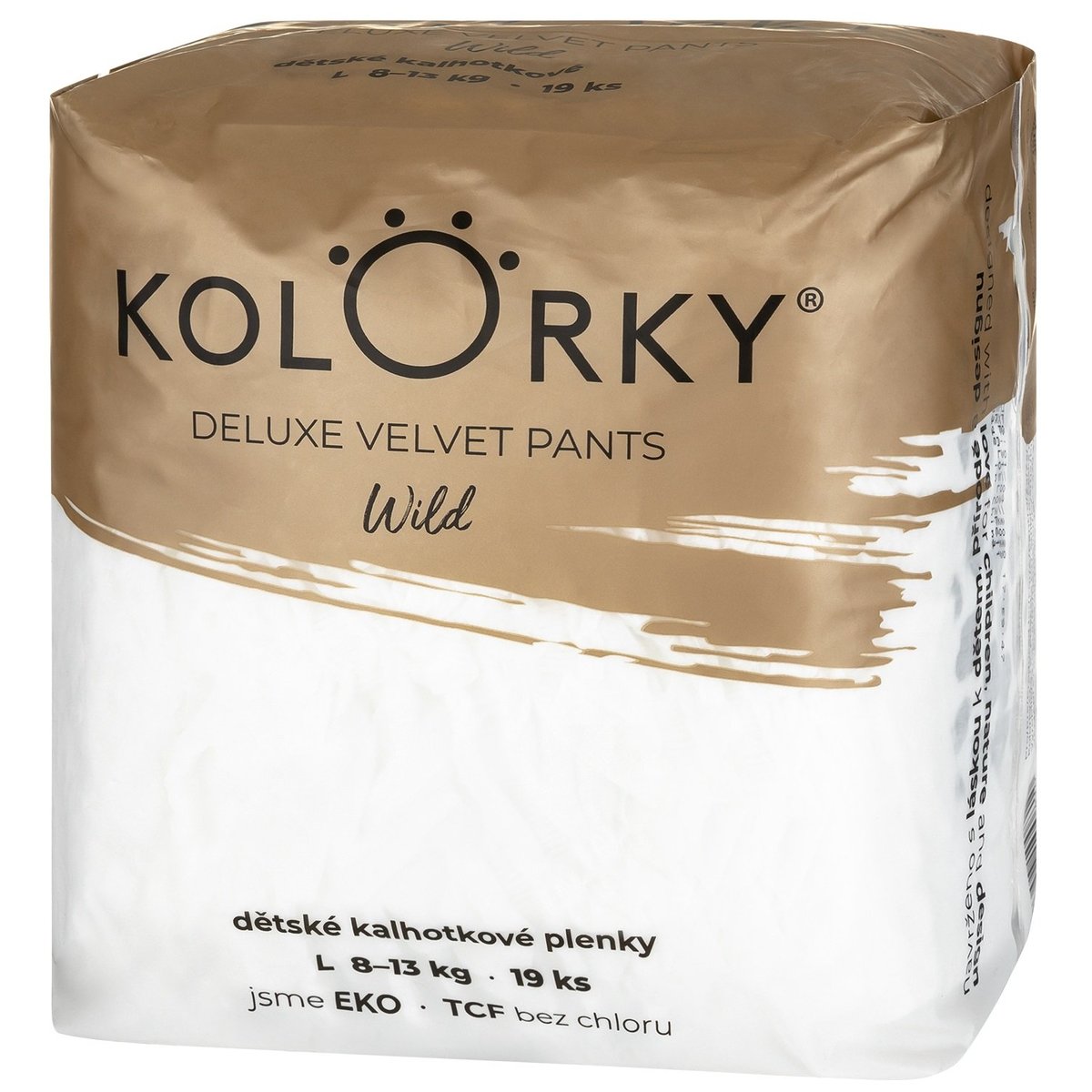 Kolorky EKO Jednorázové plenkové kalhotky deluxe velvet L wild (8–13kg) 19 ks