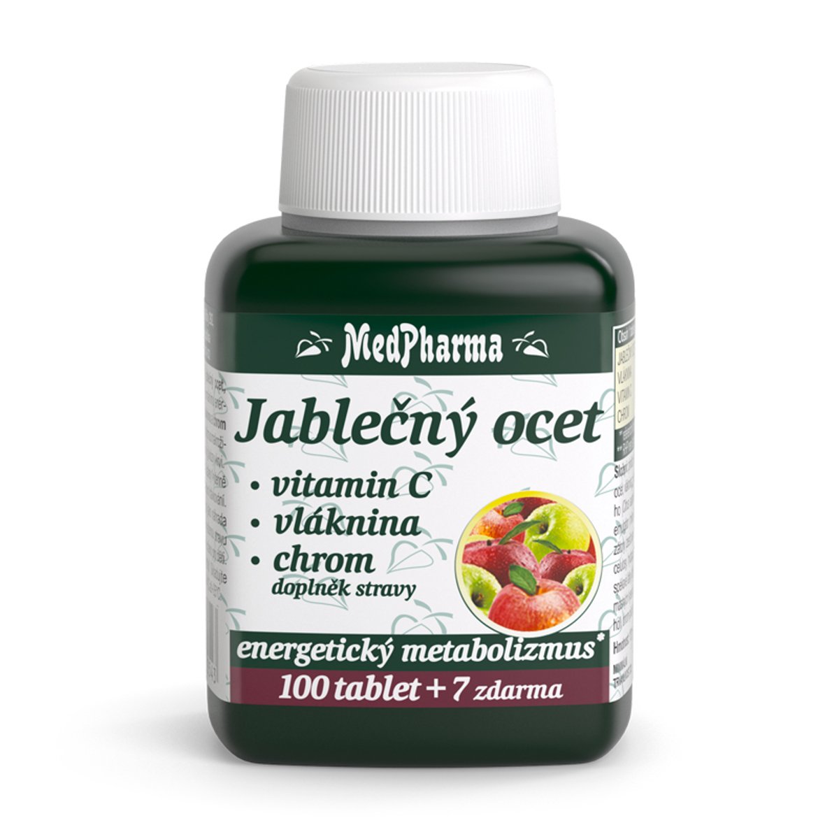 Medpharma Jablečný Ocet+vlák.+vit.c+chrom 107 tablet
