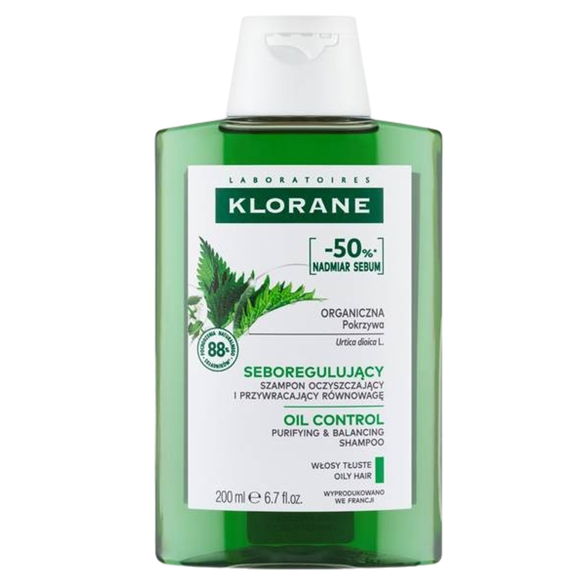 Klorane Kopřiva čisticí šampon na mastné vlasy 200 ml