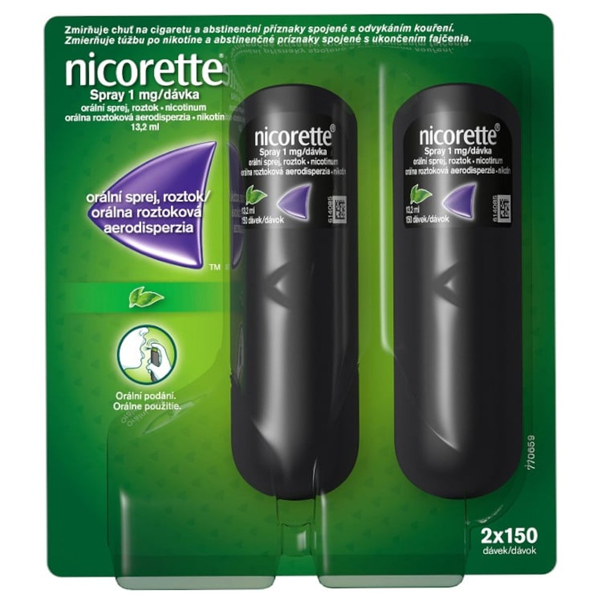 NICORETTE SPRAY 1MG/DÁV Orální sprej, roztok 2X13,2ML