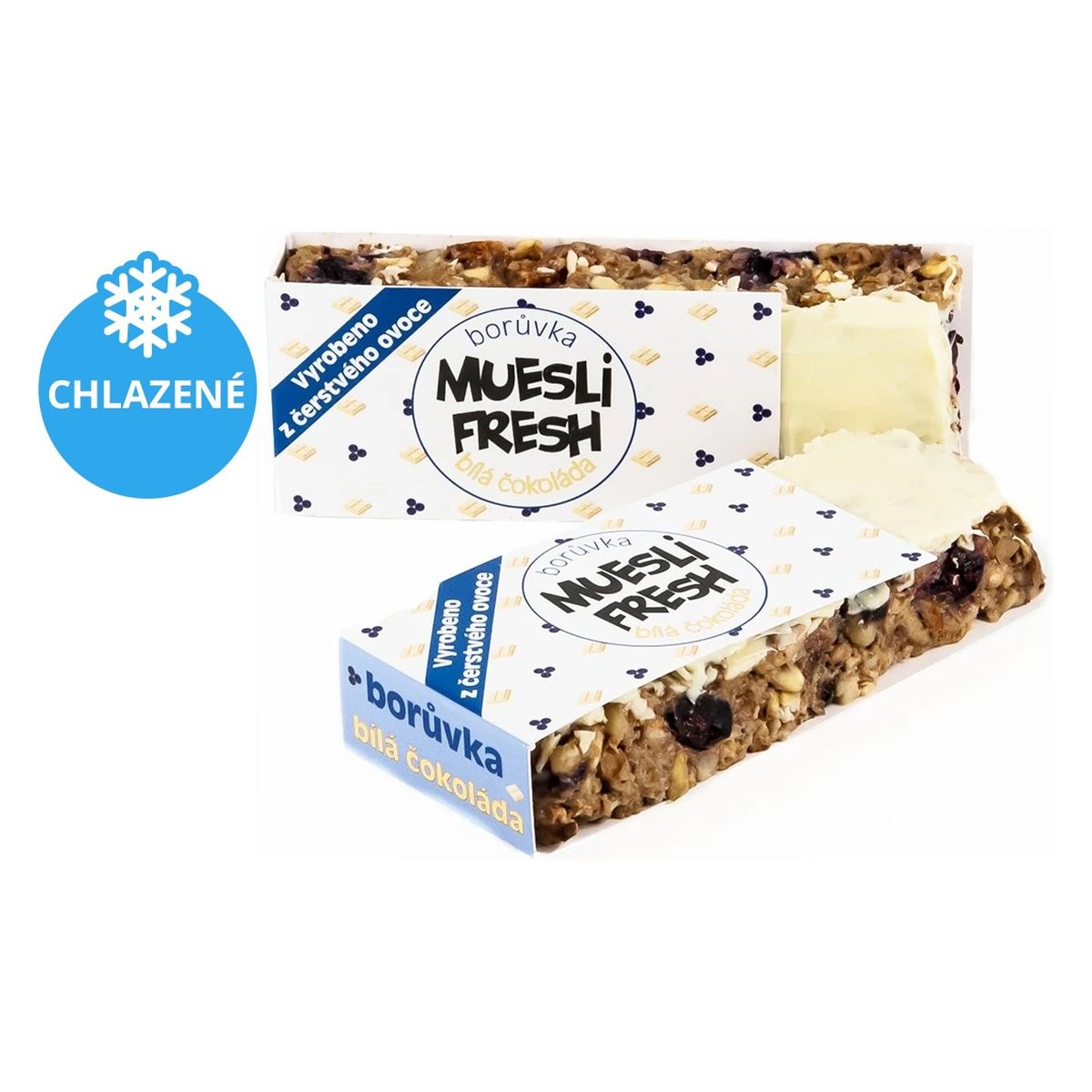 Muesli Fresh tyčinka borůvka-bílá čokoláda (1 kus)