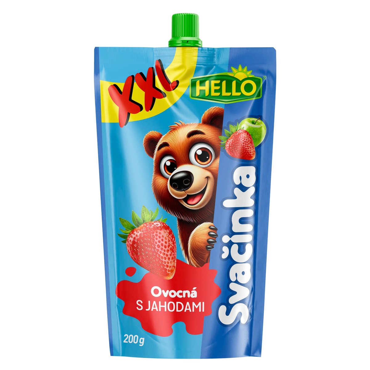 Hello Ovocná svačinka XXL s jahodami kapsička