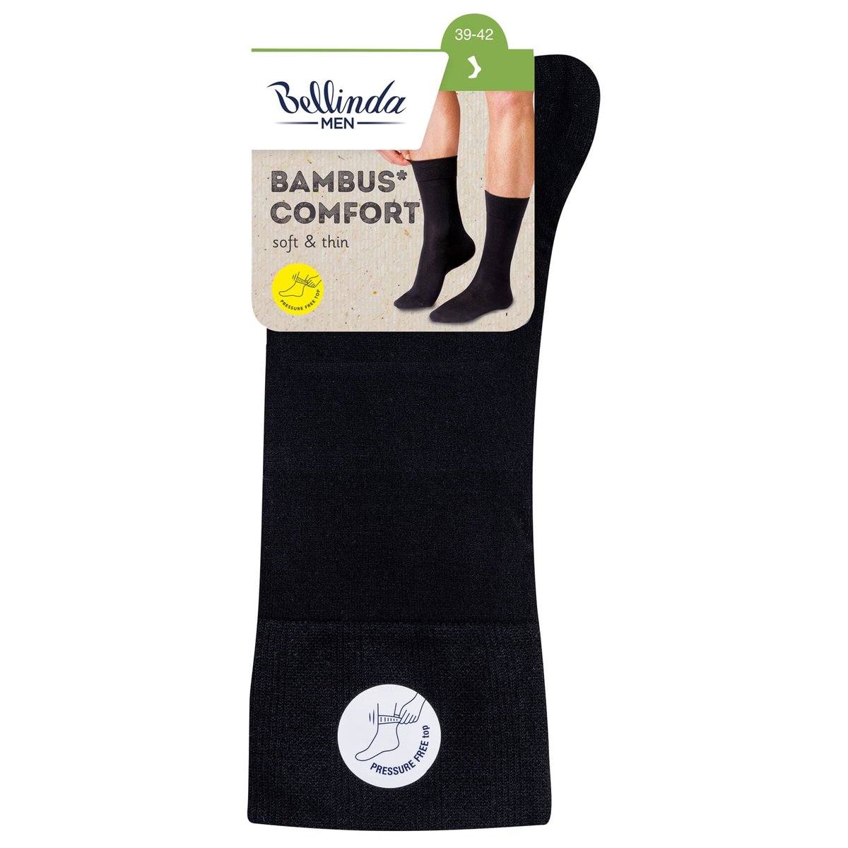 Bellinda Pánské bambusové ponožky černé, velikosti 39–42