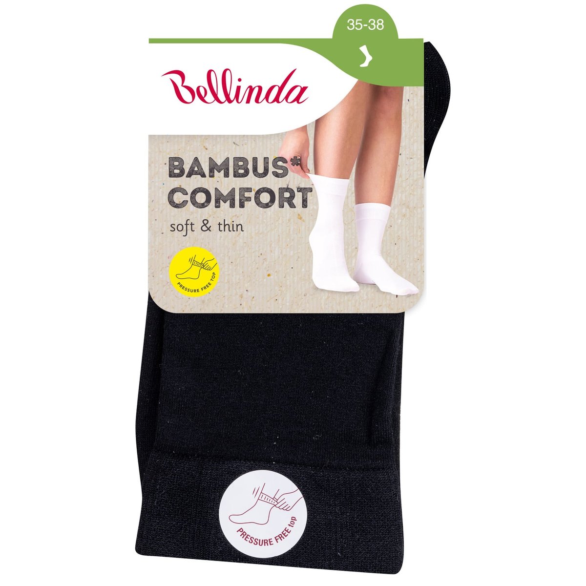 Bellinda Dámské bambusové ponožky černé, velikosti 35–38