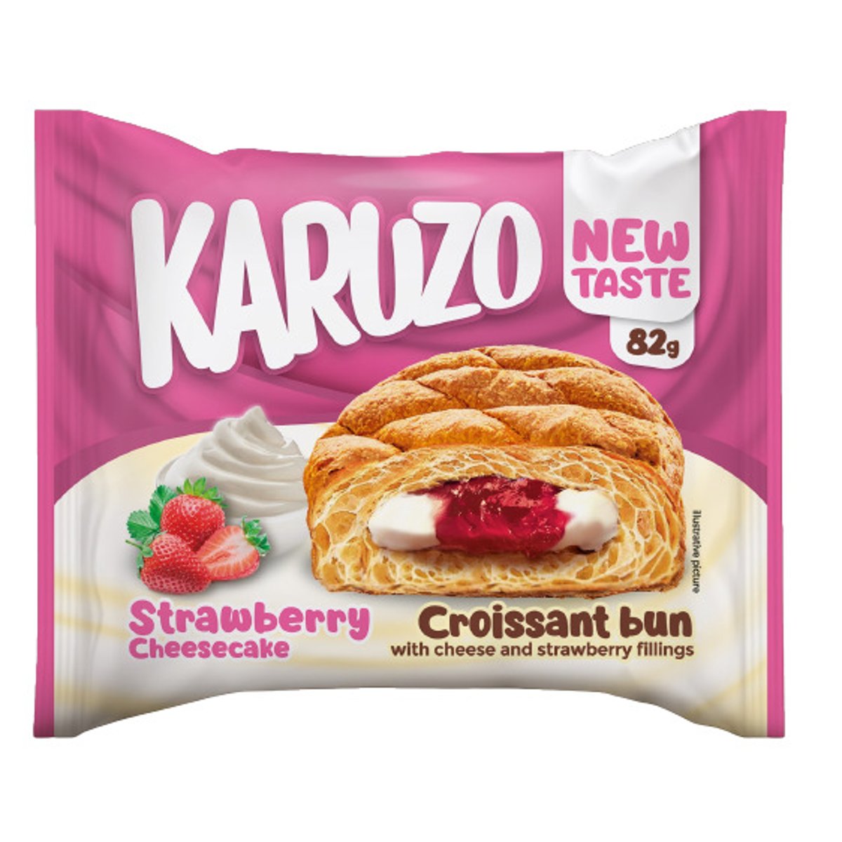 Karuzo Pita světlá s náplní cheesecake a jahoda