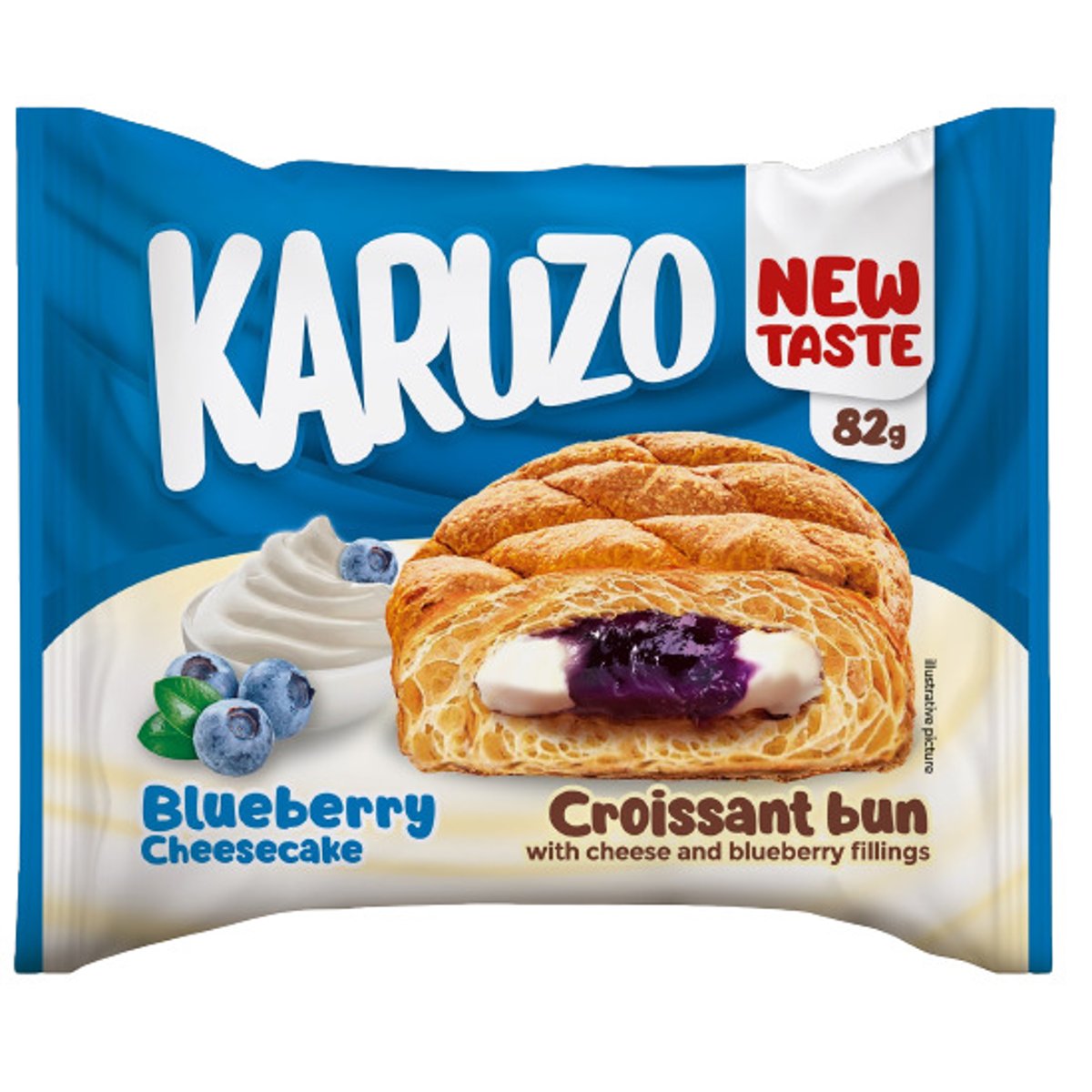 Karuzo Pita světlá s náplní cheesecake a borůvka