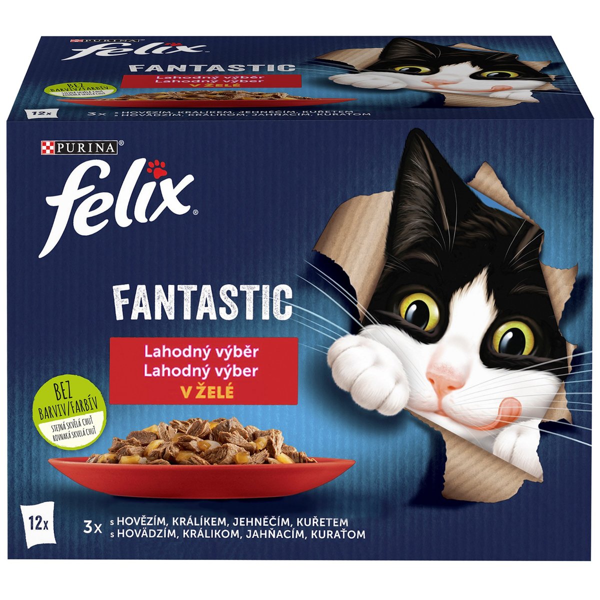 Felix Fantastic Kapsičky lahodný výběr v želé pro kočky (12×85 g)