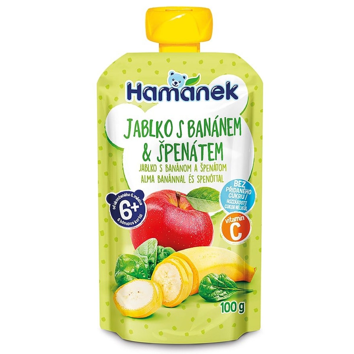 Hamánek Ovocná kapsička jablko, banán a špenát