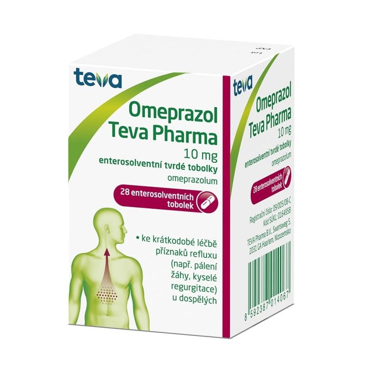 OMEPRAZOL TEVA PHARMA 10MG Enterosolventní tvrdá tobolka 28