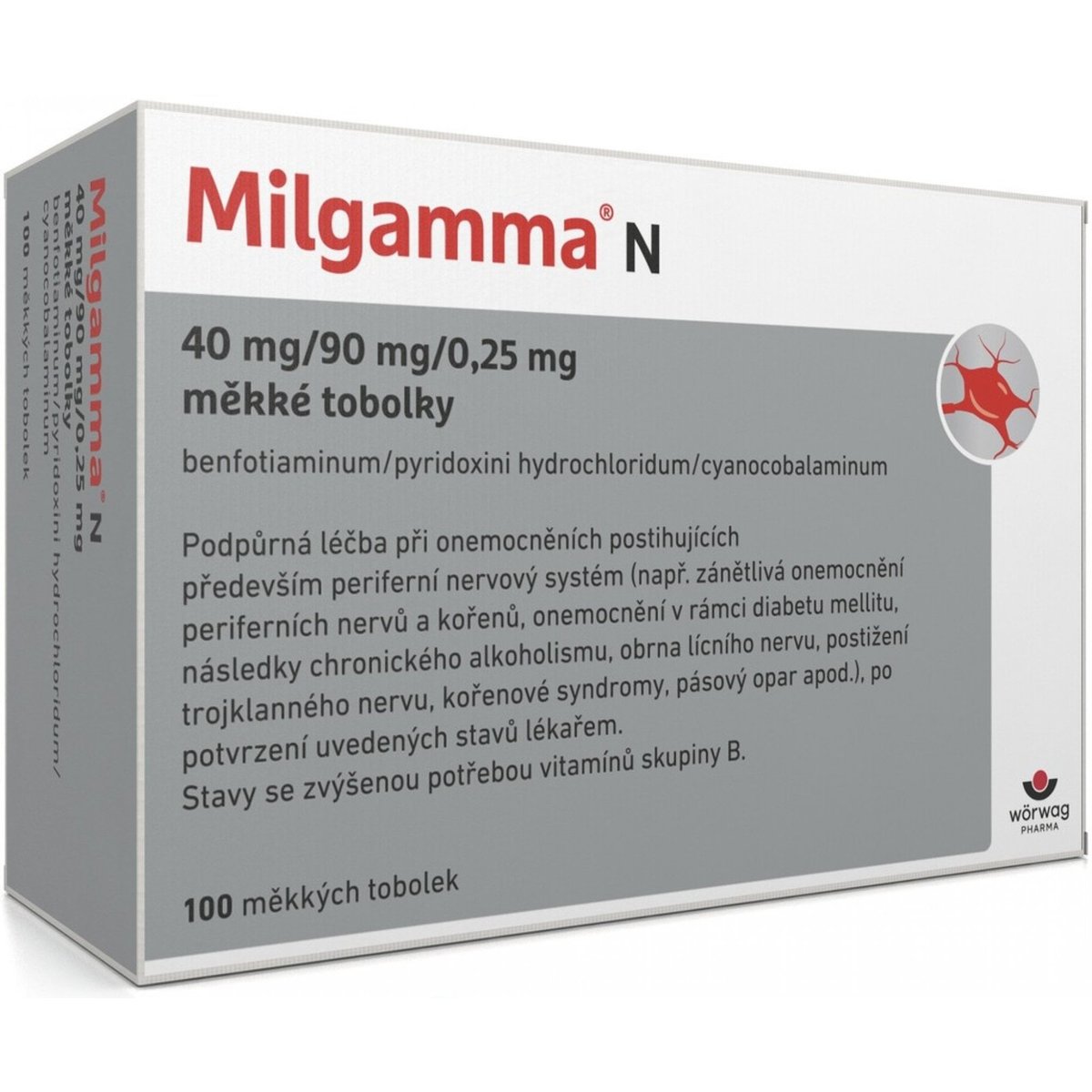 MILGAMMA N 40MG/90MG/0,25MG Měkká tobolka 100