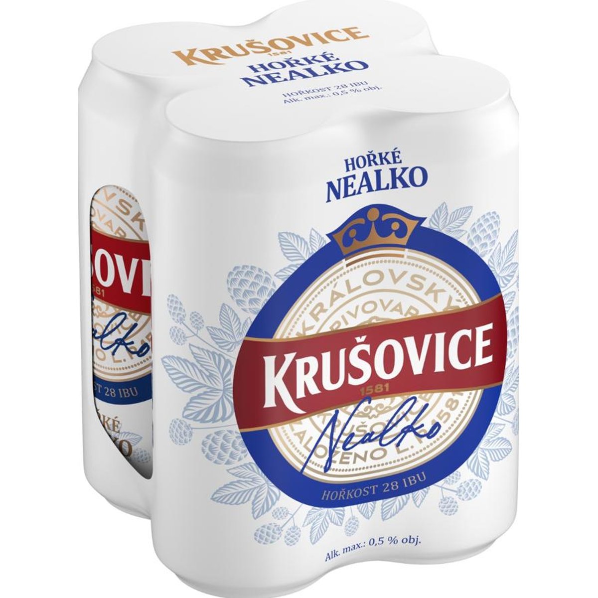 Krušovice Hořké Nealkoholické 4×0,5 l plech