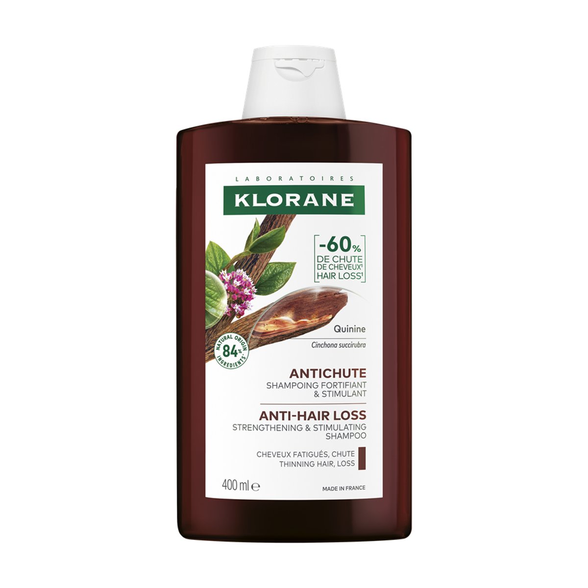 KLORANE Šampon chinin a BIO protěží alpská 400ml