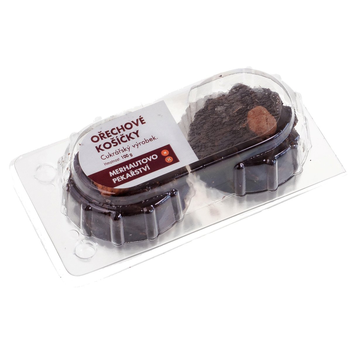 Merhautovo pekařství Ořechové košíčky, 2 ks