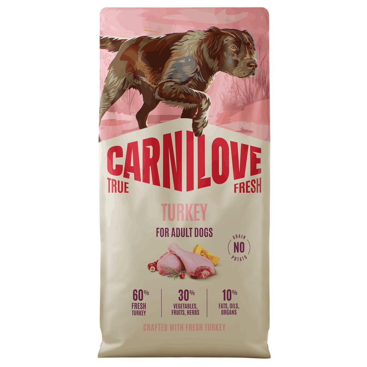 Carnilove True Fresh Granulované krmivo pro dospělé psy krocan