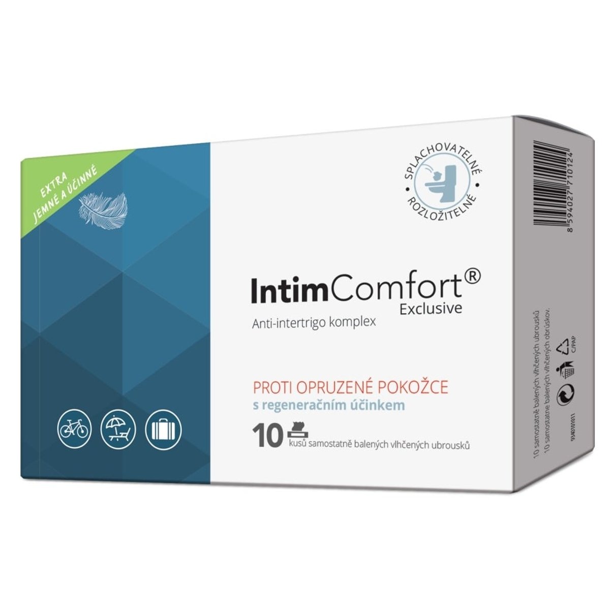 IntimComfort 10 kapesníčků anti-intertrigo komplex