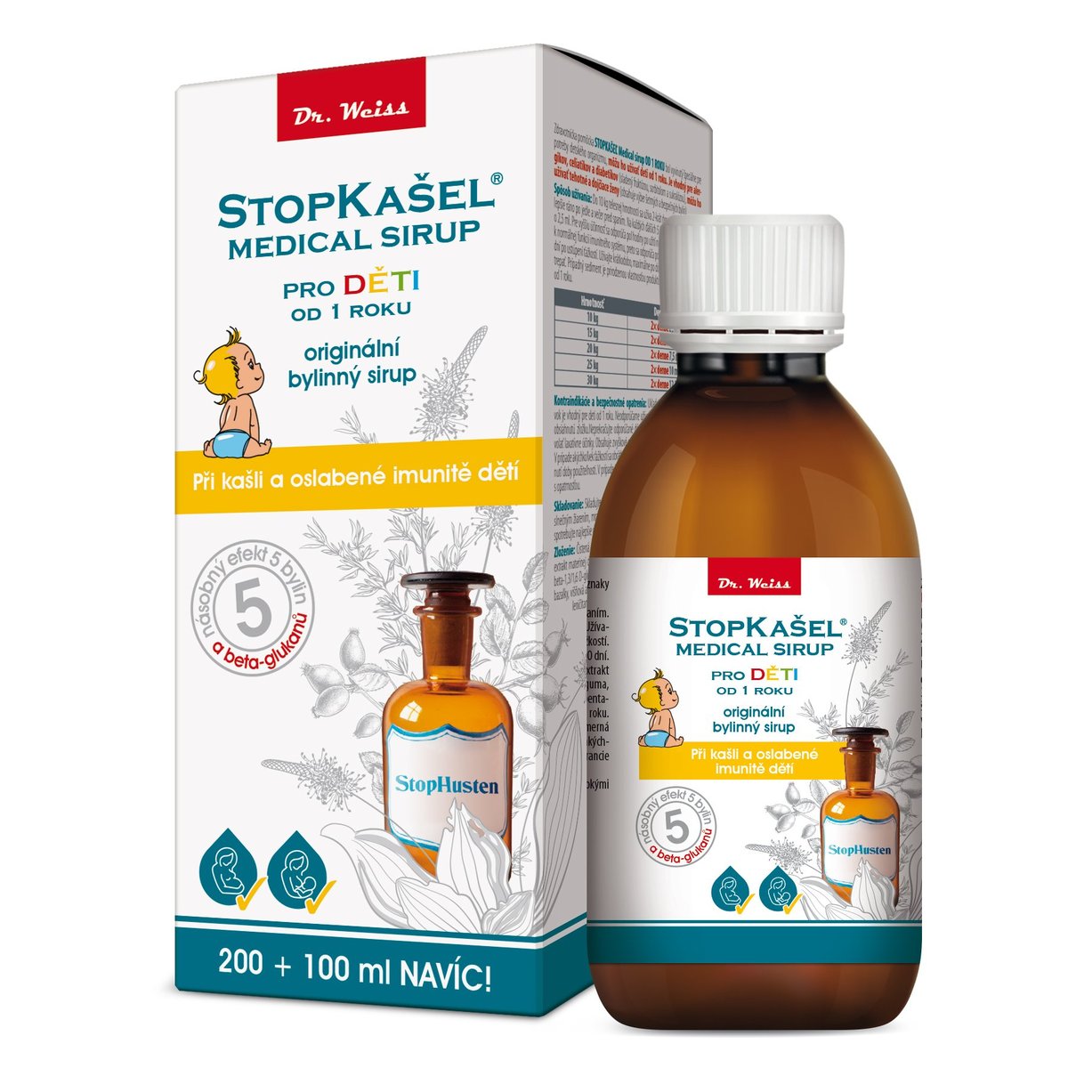 Dr. Weiss STOPKAŠEL Medical sirup OD 1 ROKU, 200+100ml NAVÍC