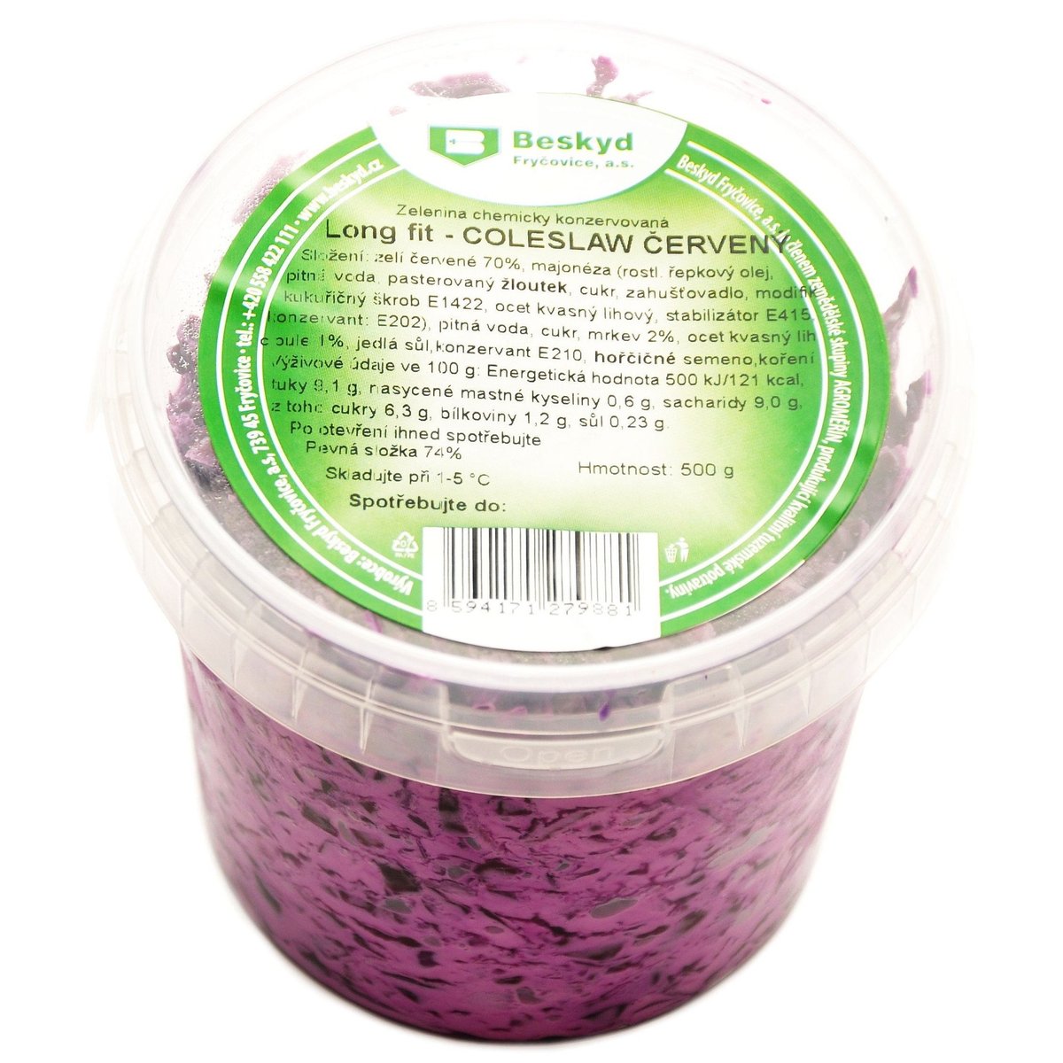 Long fit Červený coleslaw salát, kbelík