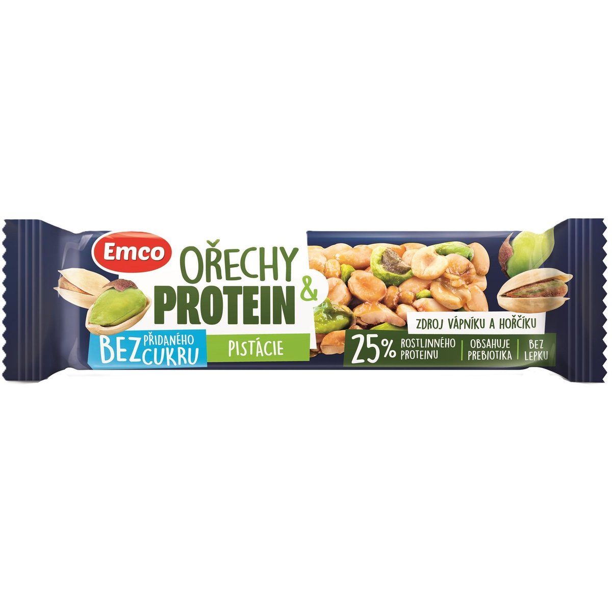 Tyčinka Emco - ořech & protein, pistácie, 35 g