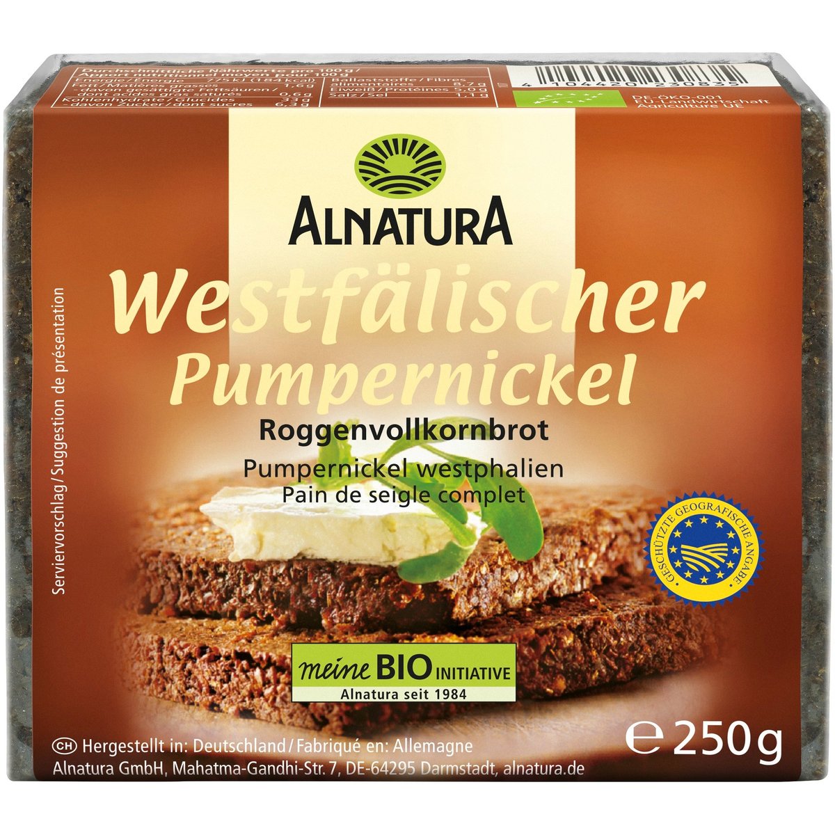 Alnatura BIO Pumpernickel Vestfálský celozrnný žitný chléb