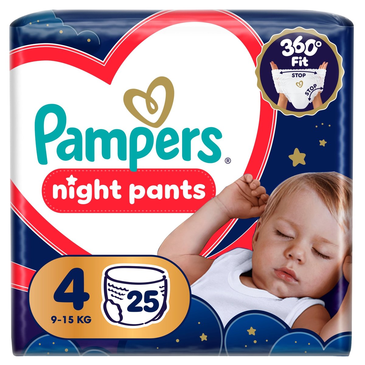 Pampers Night pants plenkové kalhotky 4 (9–15 kg)