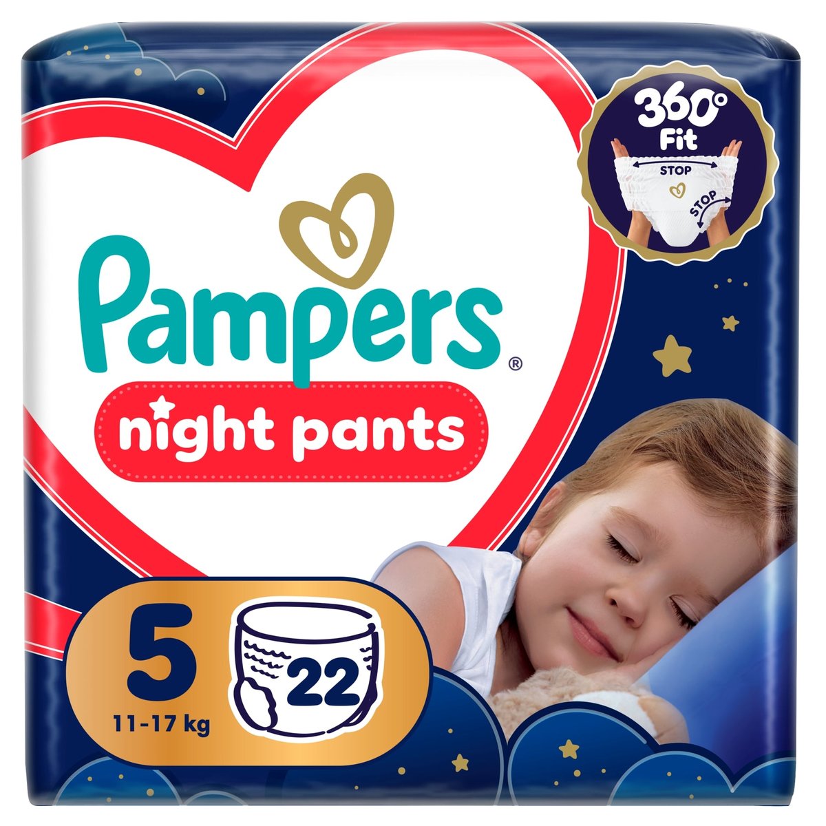 Pampers Night pants plenkové kalhotky 5 (12–17 kg)