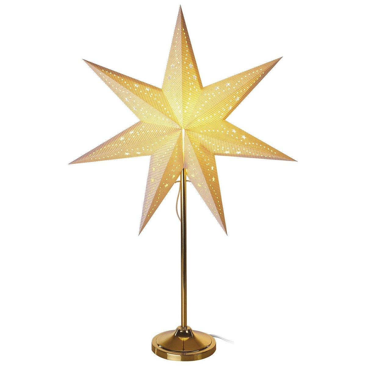 Emos Papírová hvězda se zlatým stojánkem