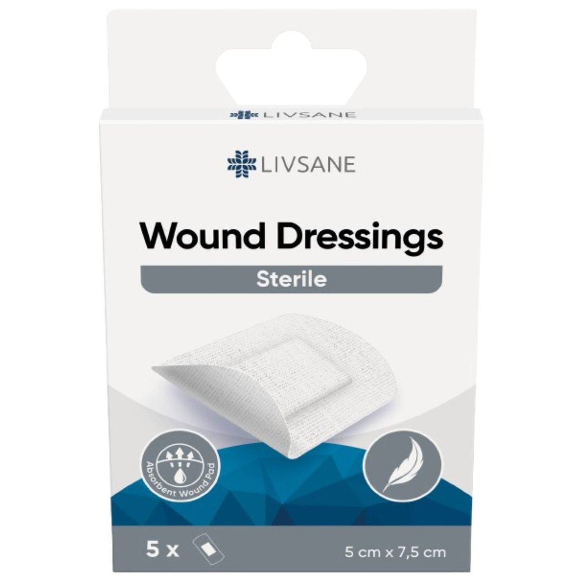 LIVSANE Sterilní náplasti na rány 5x7.5cm 5ks