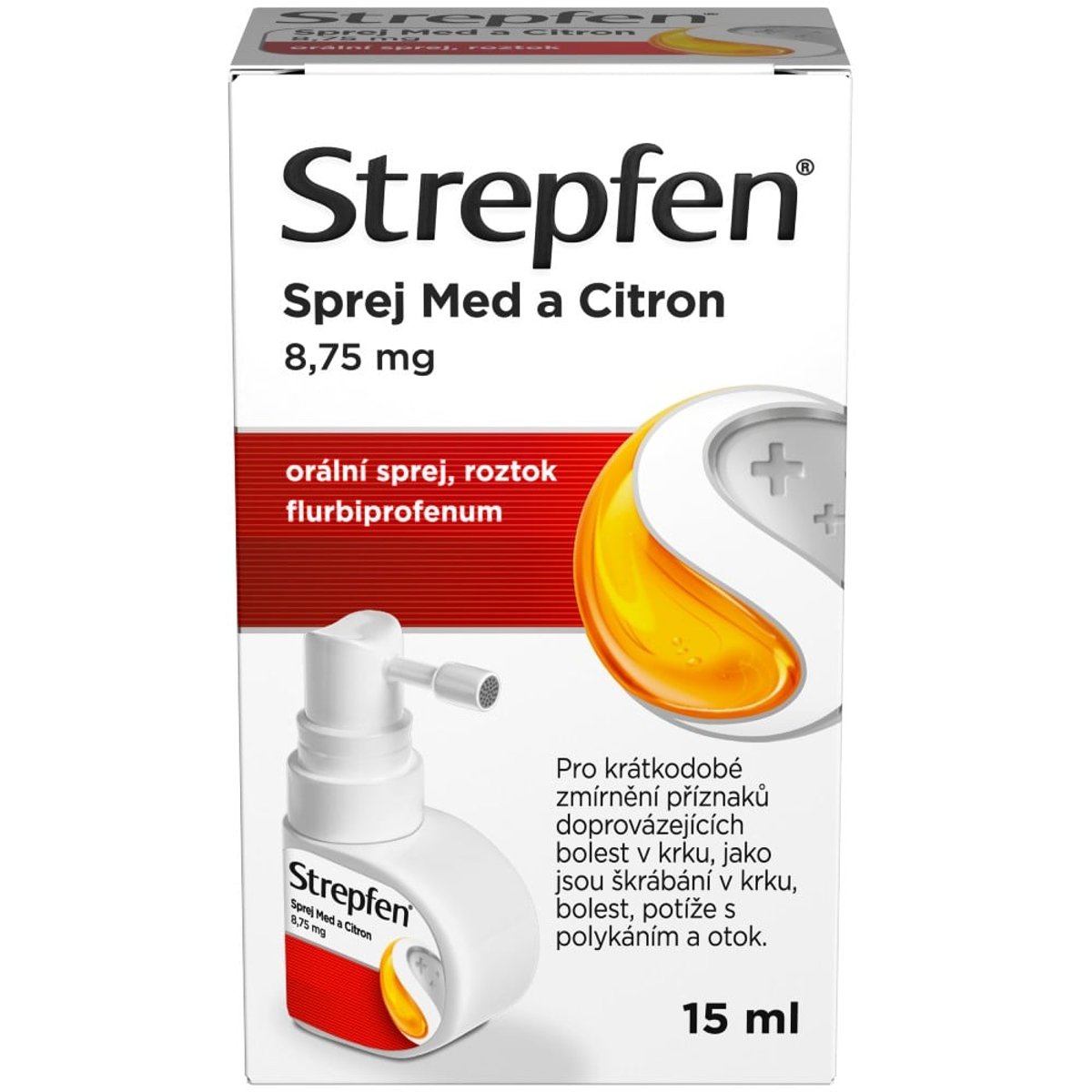 STREPFEN SPREJ MED A CITRON 8,75MG Orální sprej, roztok 1X15ML