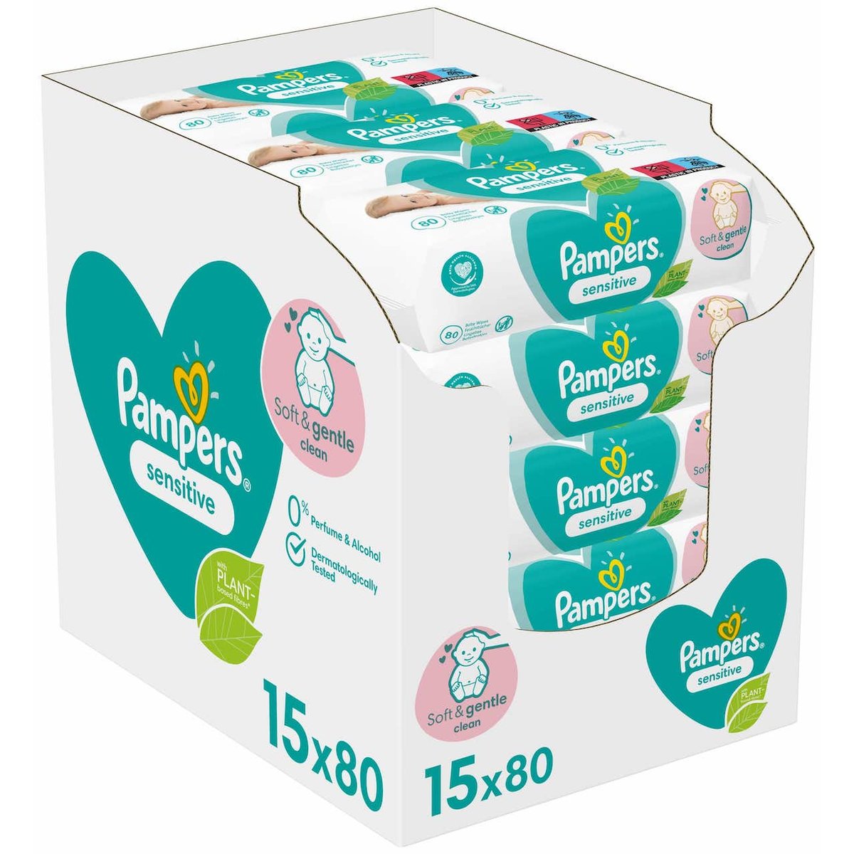 Pampers Sensitive baby Vlhčené ubrousky 15×80 ks