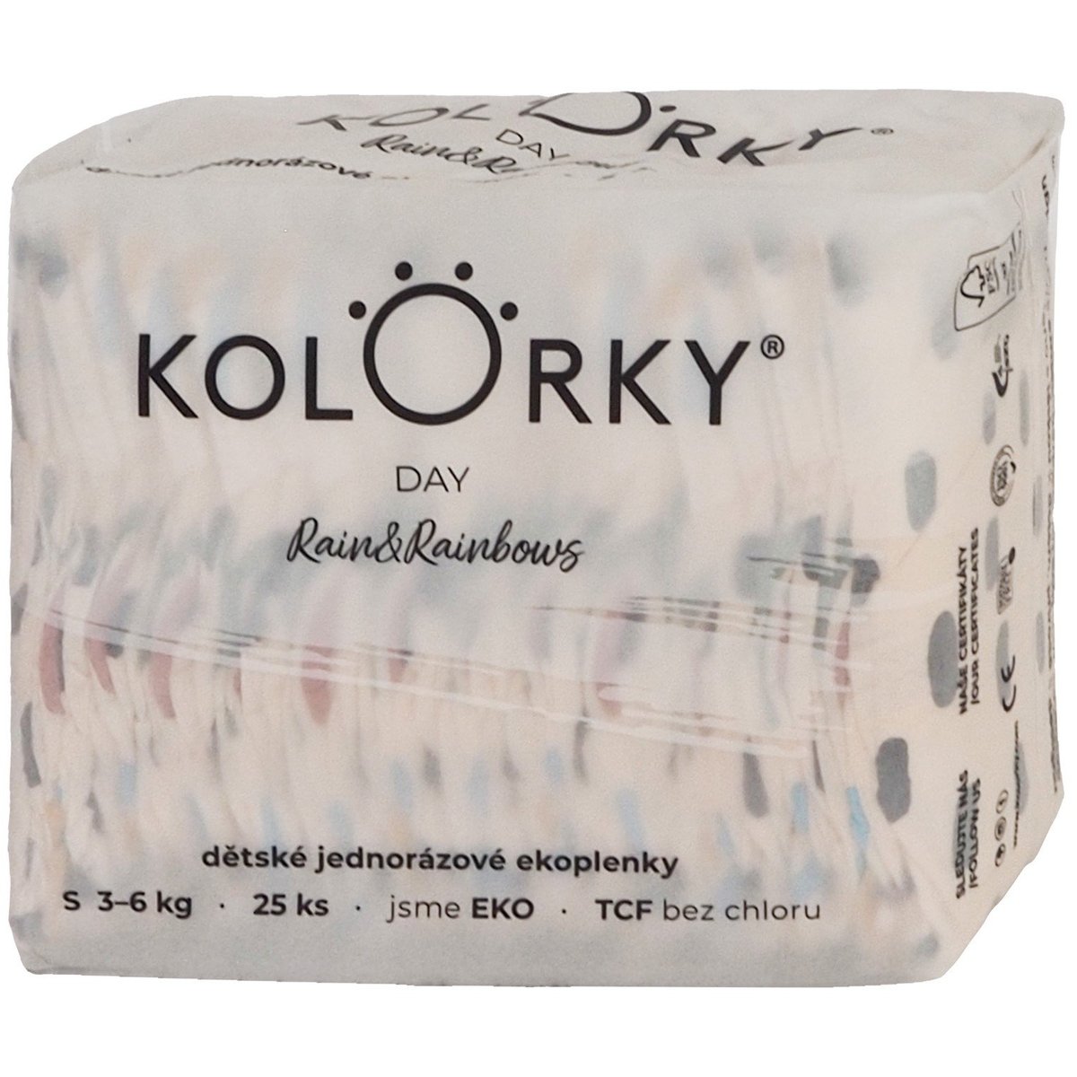 Kolorky EKO Jednorázové plenky day S déšť a duhy (3–6 kg) 25 ks
