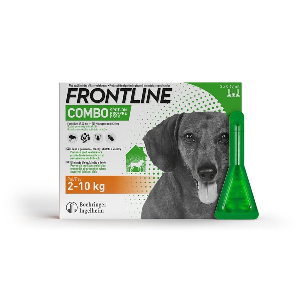 Levně Frontline Combo Spot on Dog 2-10kg pipeta 3x0.67ml