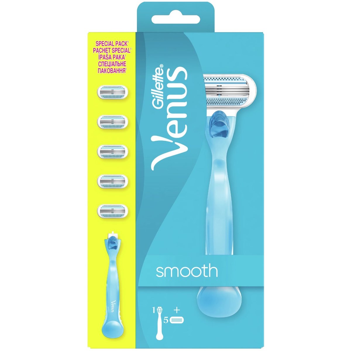 Gillette Venus Smooth Holicí strojek – 5 holicích hlavic