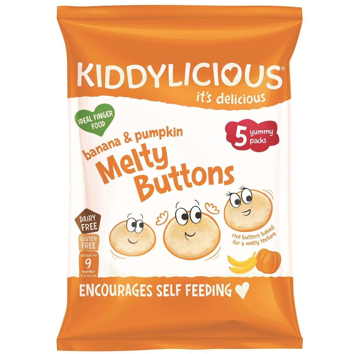 Kiddylicious Ovocno-zeleninové knoflíčky banán s dýní