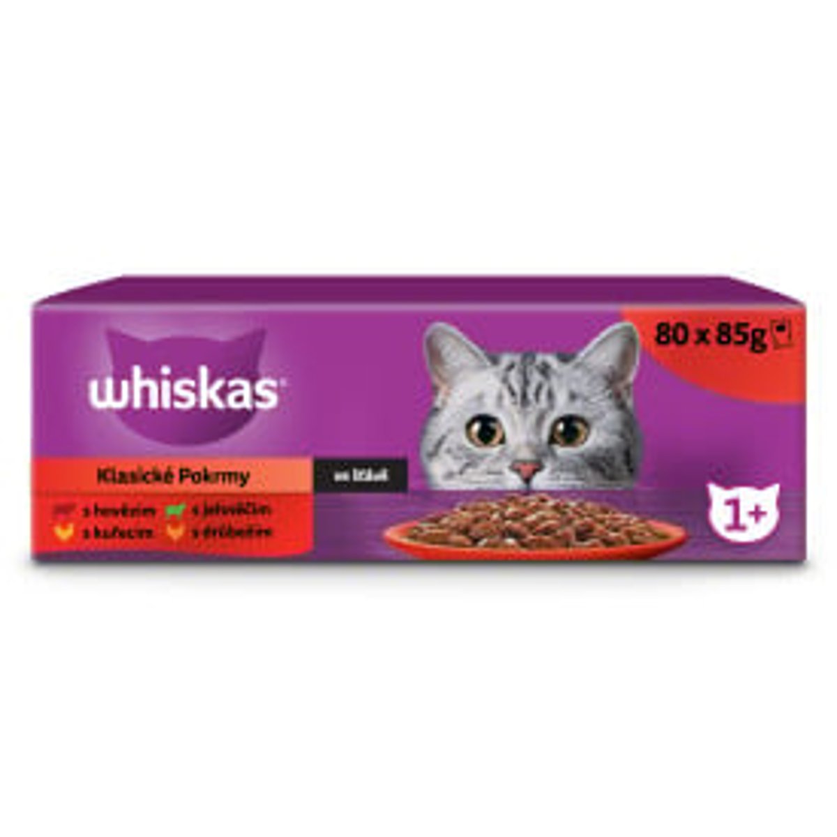 Whiskas Kapsičky pro dospělé kočky klasický výběr ve šťávě 80×85 g