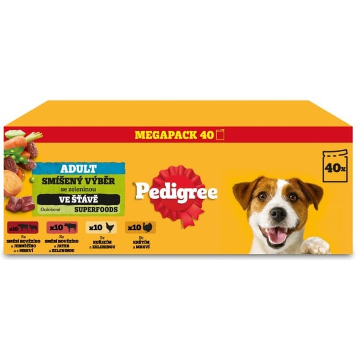 Pedigree kapsičky masový výběr se zeleninou ve šťávě pro dospělé psy 40×100 g