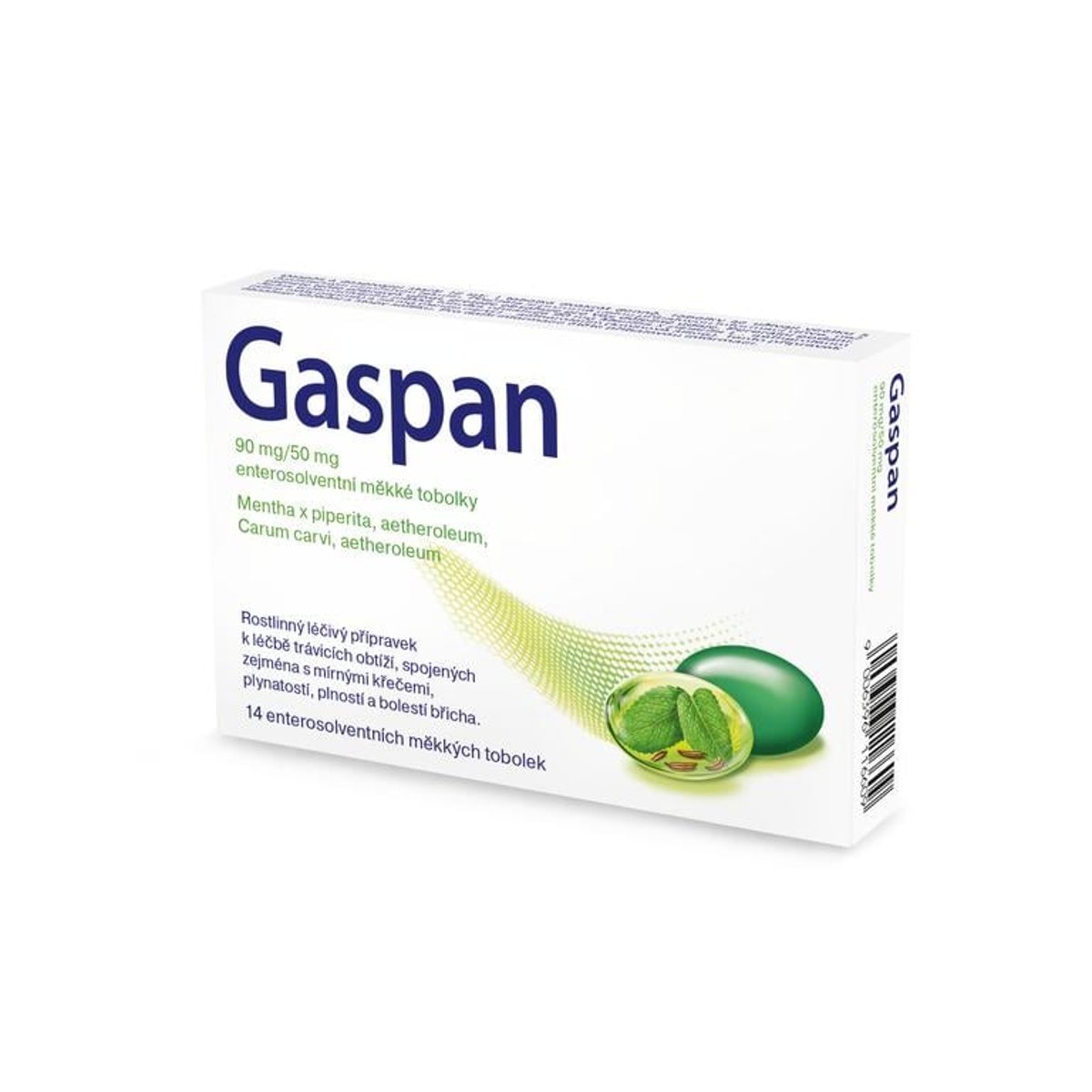 GASPAN 90MG/50MG Enterosolventní měkká tobolka 14