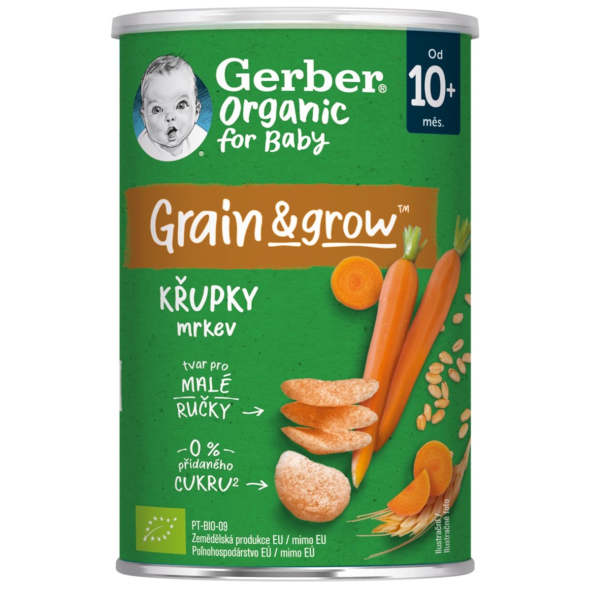 GERBER Křupky s mrkví a pomerančem BIO 35 g 10m+