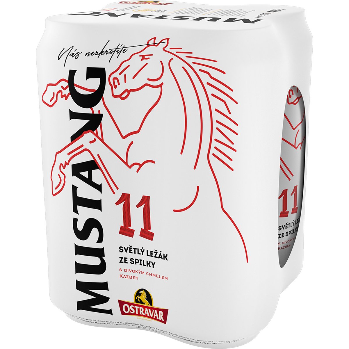 Ostravar Mustang plech (4×0,5 l)