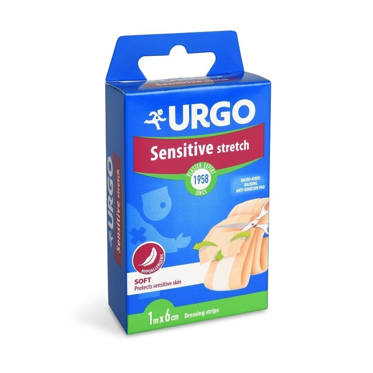 URGO SENSITIVE Citlivá pokožka náplast 1mx6cm