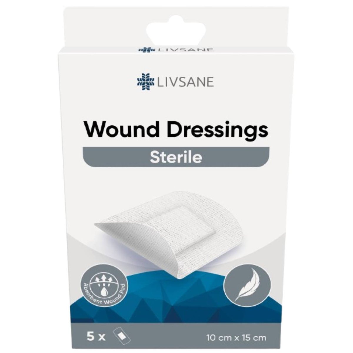 LIVSANE Sterilní náplasti na rány 10x15 cm 5ks
