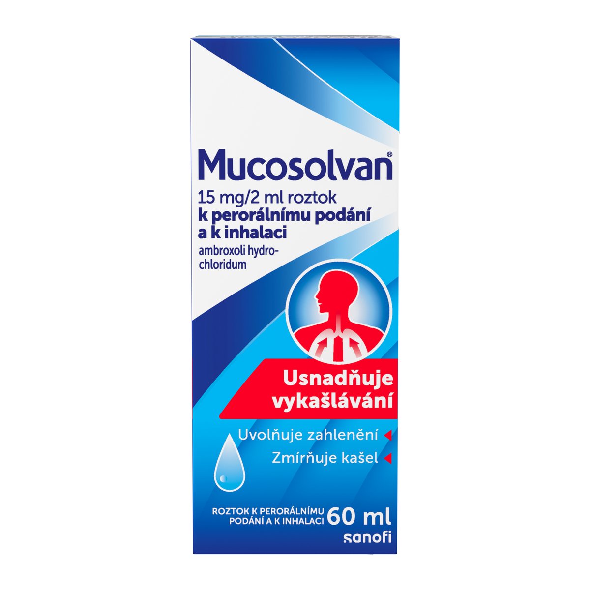 MUCOSOLVAN 15MG/2ML Perorální roztok/roztok k inhalaci 60ML