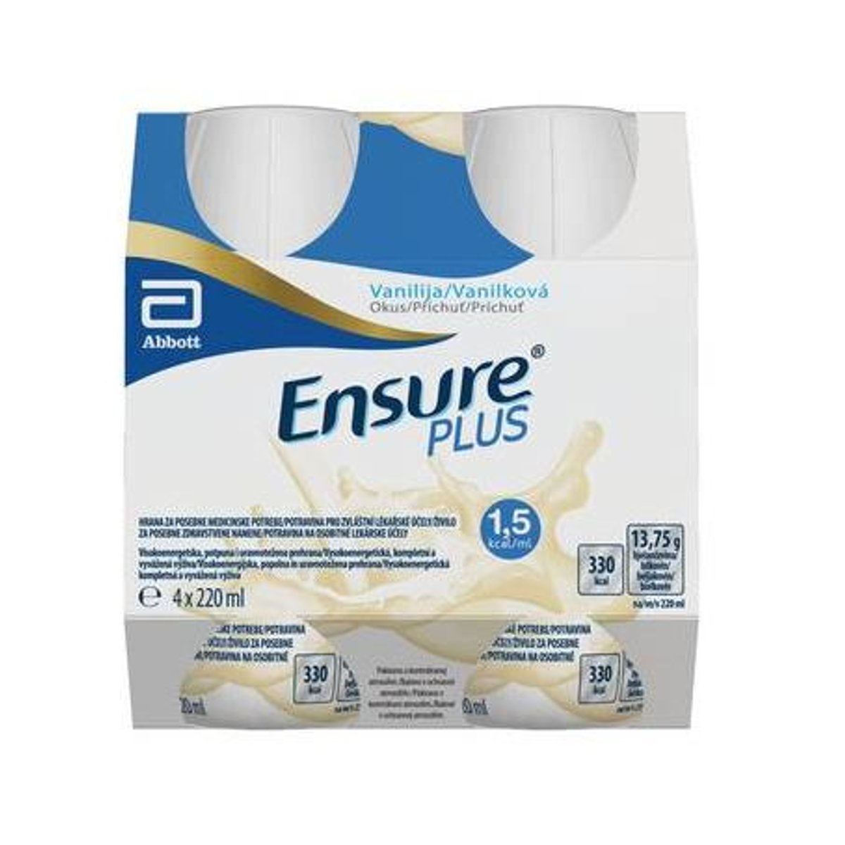 ENSURE PLUS VANILKOVÁ PŘÍCHUŤ perorální roztok 4X220ML