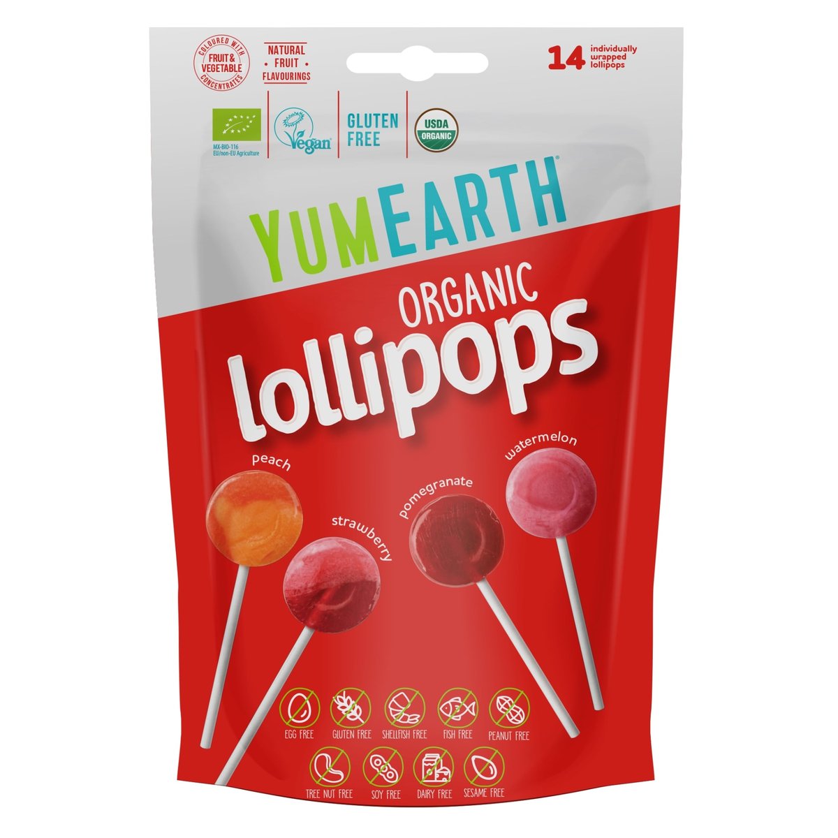 YumEarth BIO Ovocná lízátka 14 ks