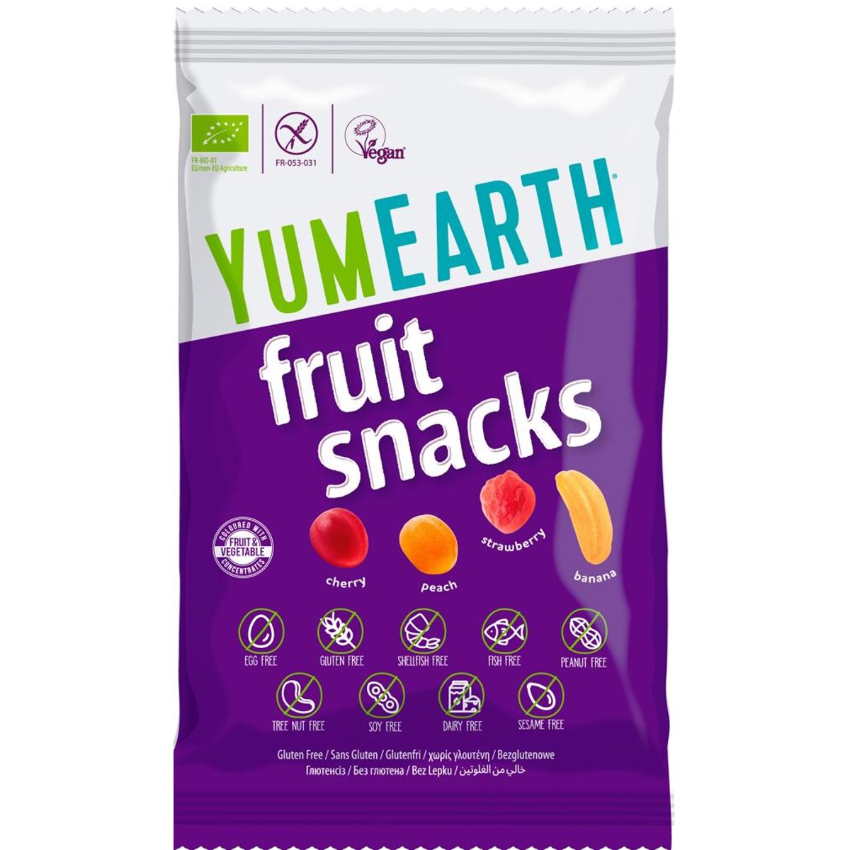 YumEarth BIO Ovocné želé bonbony mix příchutí