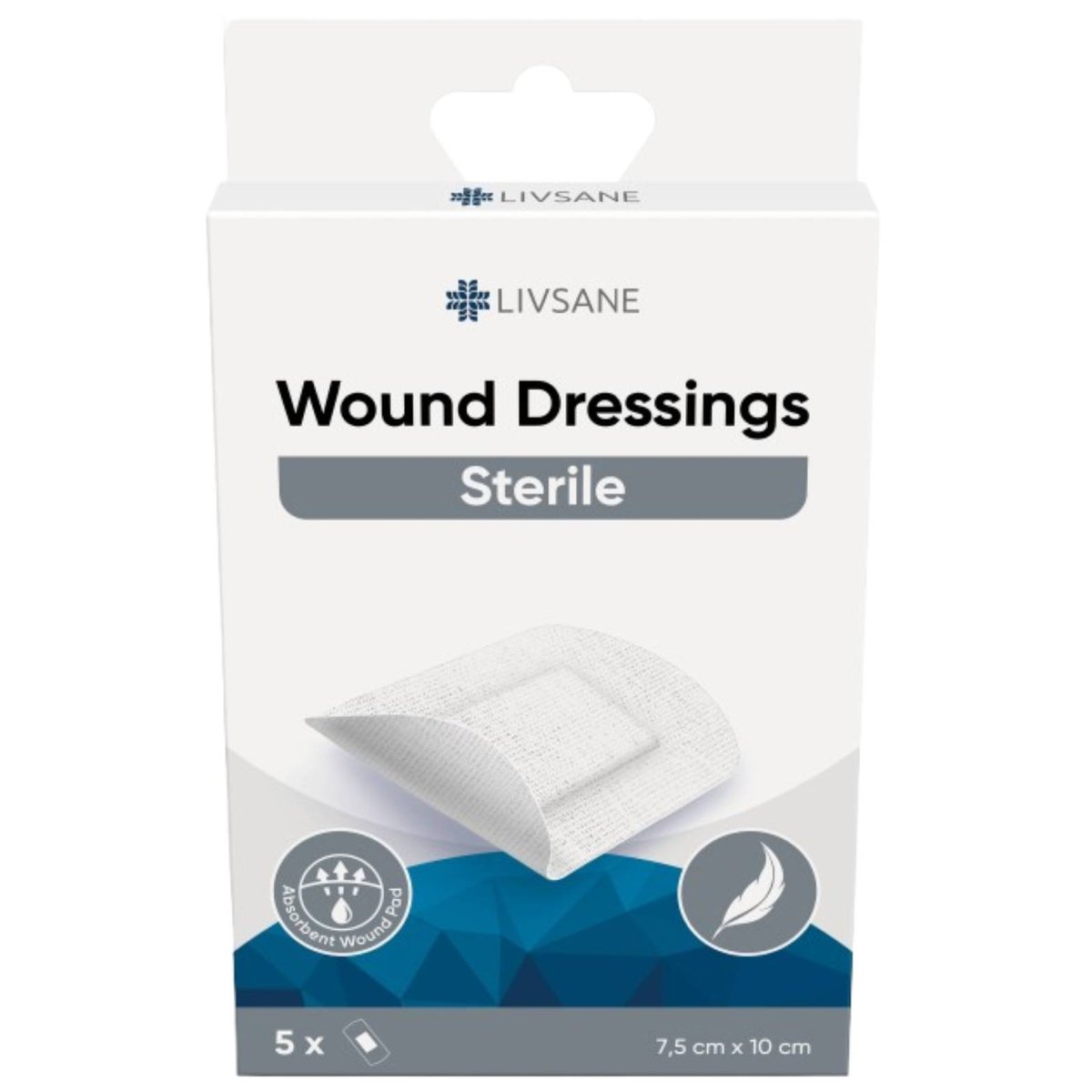 LIVSANE Sterilní náplasti na rány 7.5x10cm 5ks